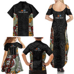 Personalised NAIDOC Deadly 50 Years Family Matching Summer Maxi Dress and Hawaiian Shirt Minimalist Aboriginal Art