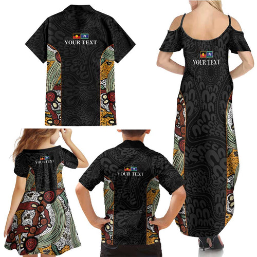 Personalised NAIDOC Deadly 50 Years Family Matching Summer Maxi Dress and Hawaiian Shirt Minimalist Aboriginal Art