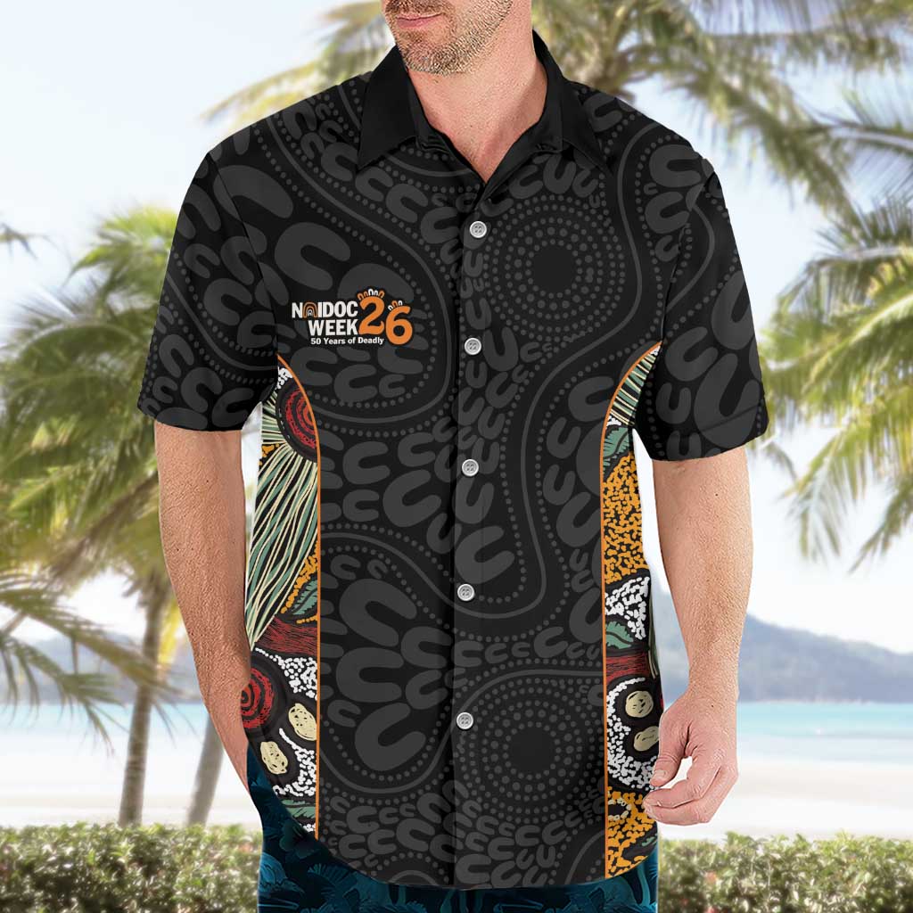 Personalised NAIDOC Deadly 50 Years Hawaiian Shirt Minimalist Aboriginal Art