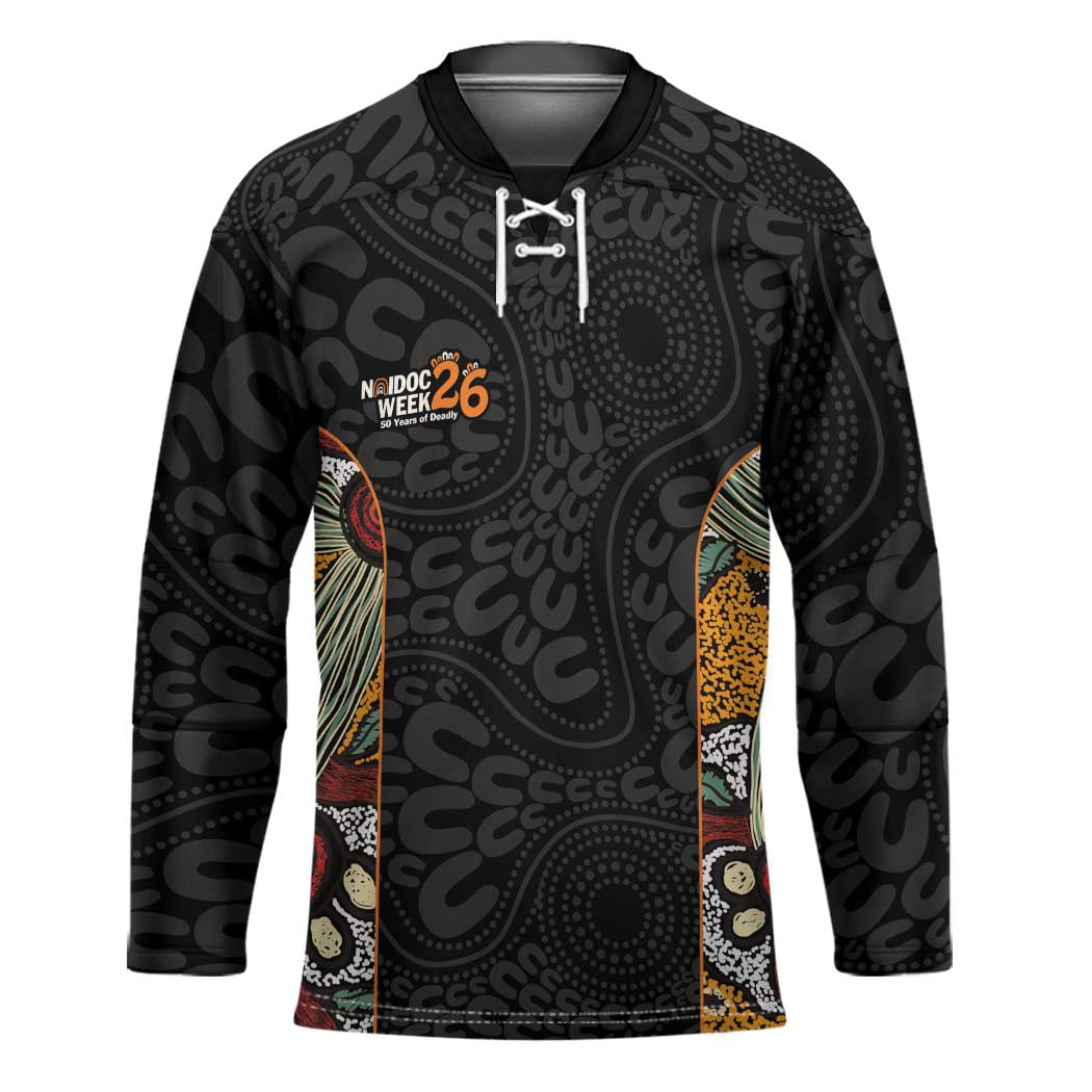 Personalised NAIDOC Deadly 50 Years Hockey Jersey Minimalist Aboriginal Art