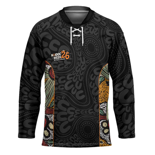 Personalised NAIDOC Deadly 50 Years Hockey Jersey Minimalist Aboriginal Art