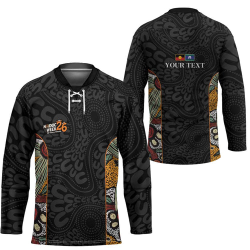 Personalised NAIDOC Deadly 50 Years Hockey Jersey Minimalist Aboriginal Art