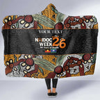 Personalised NAIDOC Deadly 50 Years Hooded Blanket Minimalist Aboriginal Art
