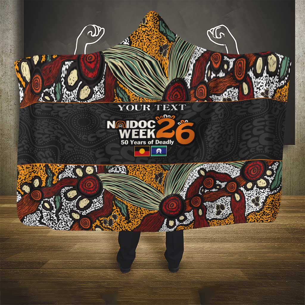 Personalised NAIDOC Deadly 50 Years Hooded Blanket Minimalist Aboriginal Art