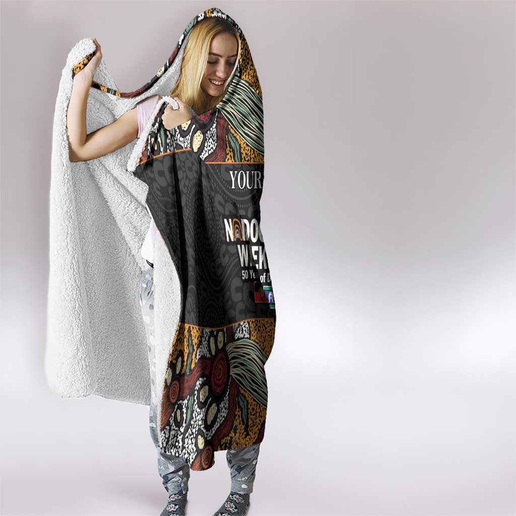 Personalised NAIDOC Deadly 50 Years Hooded Blanket Minimalist Aboriginal Art