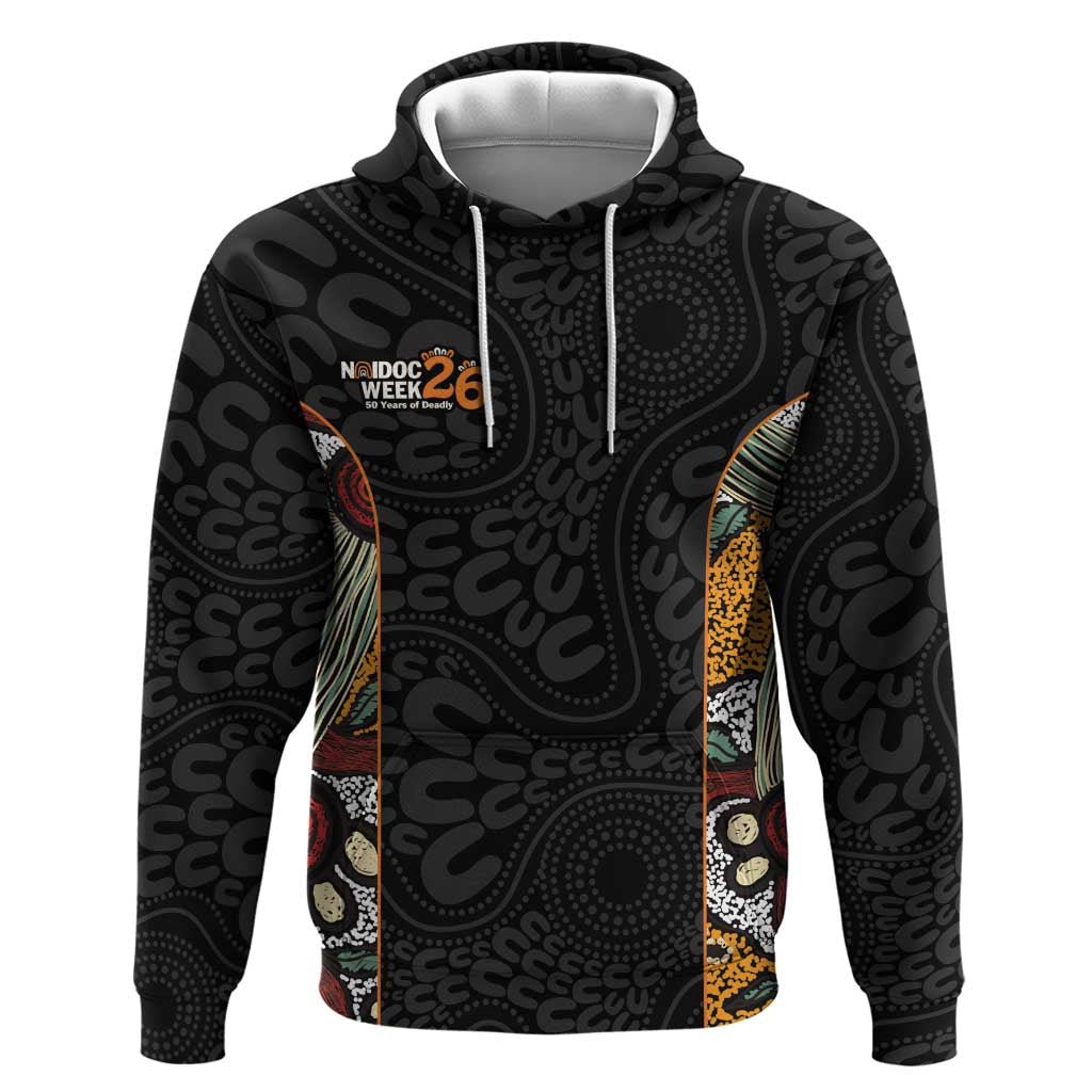 Personalised NAIDOC Deadly 50 Years Hoodie Minimalist Aboriginal Art