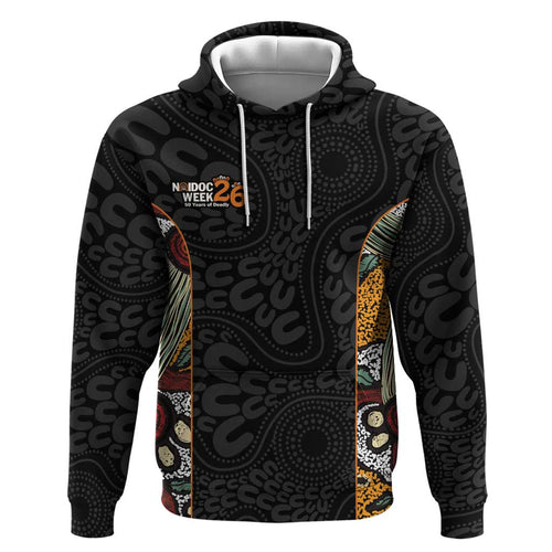 Personalised NAIDOC Deadly 50 Years Hoodie Minimalist Aboriginal Art