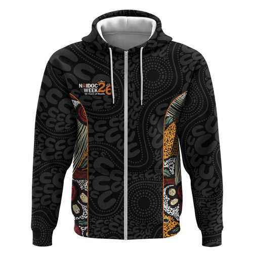 Personalised NAIDOC Deadly 50 Years Hoodie Minimalist Aboriginal Art