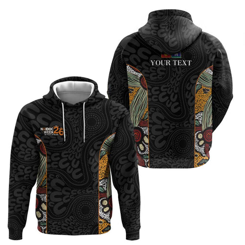 Personalised NAIDOC Deadly 50 Years Hoodie Minimalist Aboriginal Art
