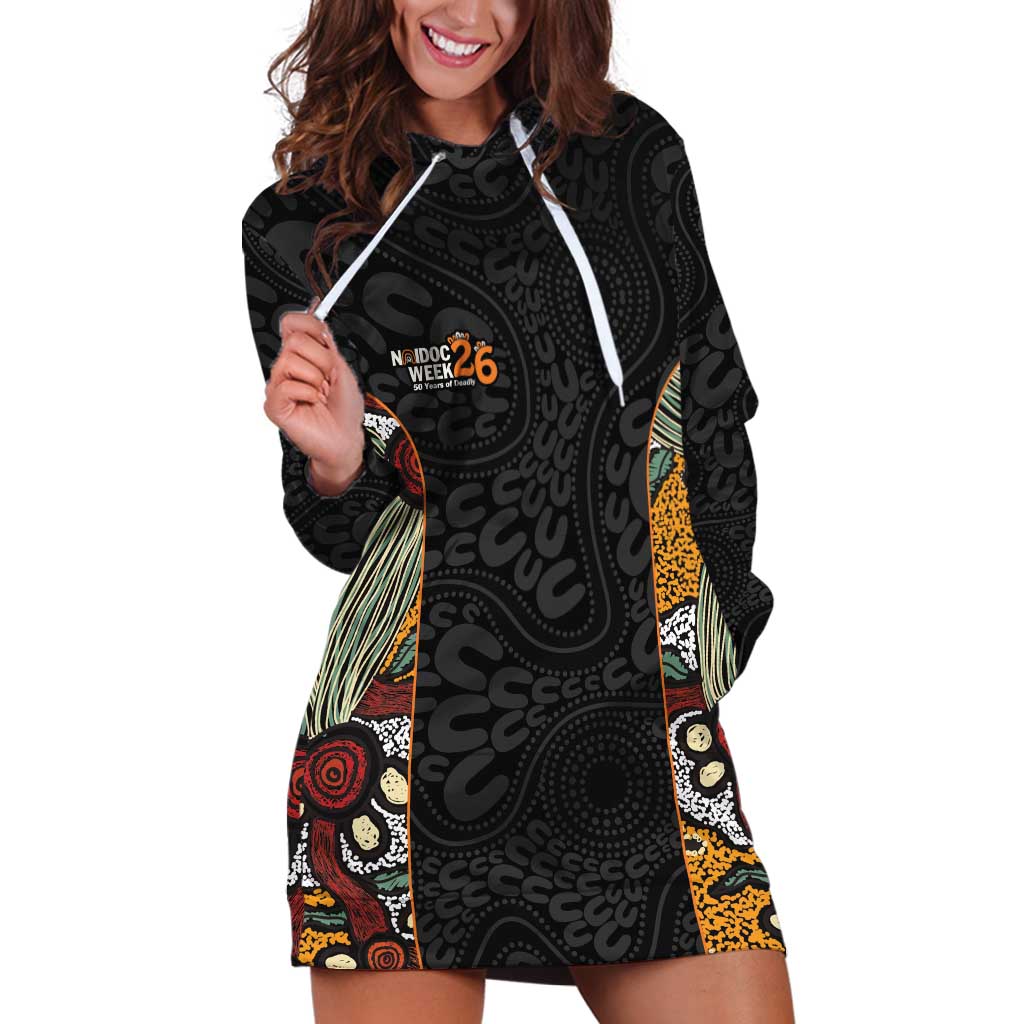 Personalised NAIDOC Deadly 50 Years Hoodie Dress Minimalist Aboriginal Art