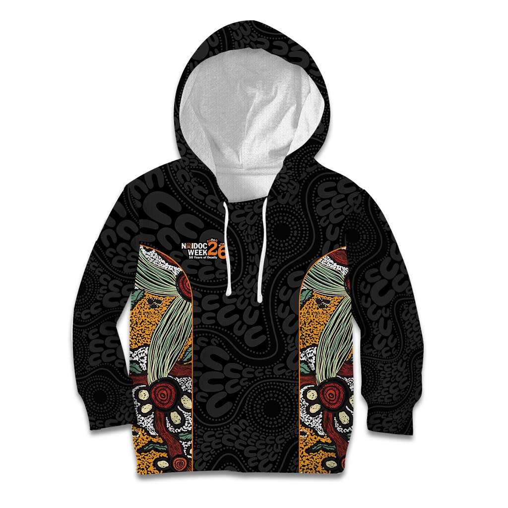 Personalised NAIDOC Deadly 50 Years Kid Hoodie Minimalist Aboriginal Art