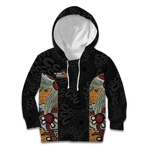 Personalised NAIDOC Deadly 50 Years Kid Hoodie Minimalist Aboriginal Art