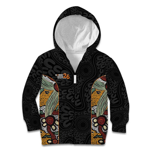 Personalised NAIDOC Deadly 50 Years Kid Hoodie Minimalist Aboriginal Art