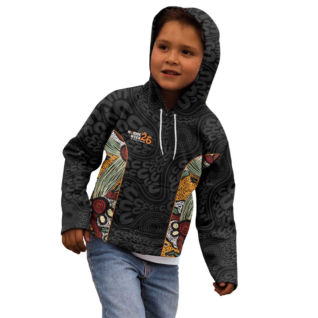 Personalised NAIDOC Deadly 50 Years Kid Hoodie Minimalist Aboriginal Art
