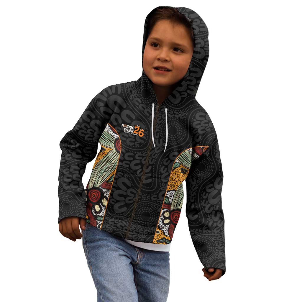 Personalised NAIDOC Deadly 50 Years Kid Hoodie Minimalist Aboriginal Art