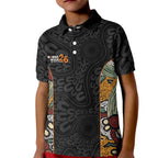 Personalised NAIDOC Deadly 50 Years Kid Polo Shirt Minimalist Aboriginal Art