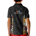 Personalised NAIDOC Deadly 50 Years Kid Polo Shirt Minimalist Aboriginal Art