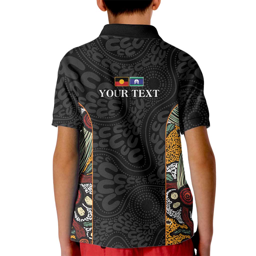 Personalised NAIDOC Deadly 50 Years Kid Polo Shirt Minimalist Aboriginal Art