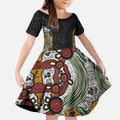 Personalised NAIDOC Deadly 50 Years Kid Short Sleeve Dress Minimalist Aboriginal Art