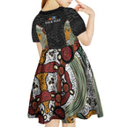 Personalised NAIDOC Deadly 50 Years Kid Short Sleeve Dress Minimalist Aboriginal Art