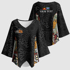 Personalised NAIDOC Deadly 50 Years Kimono Sleeve Blouse Minimalist Aboriginal Art