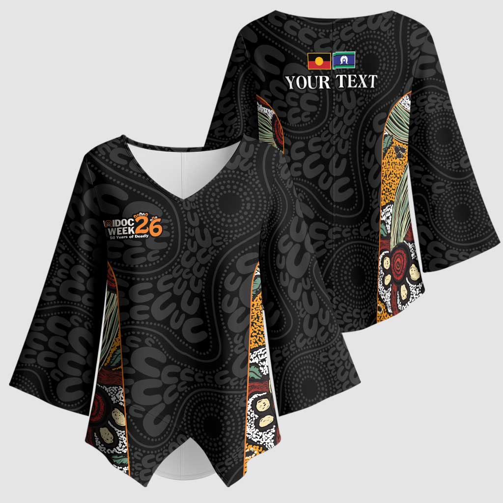 Personalised NAIDOC Deadly 50 Years Kimono Sleeve Blouse Minimalist Aboriginal Art