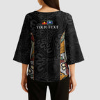 Personalised NAIDOC Deadly 50 Years Kimono Sleeve Blouse Minimalist Aboriginal Art