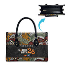 Personalised NAIDOC Deadly 50 Years Leather Bag Minimalist Aboriginal Art