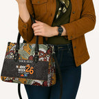 Personalised NAIDOC Deadly 50 Years Leather Bag Minimalist Aboriginal Art