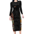 Personalised NAIDOC Deadly 50 Years Long Sleeve Bodycon Dress Minimalist Aboriginal Art