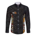 Personalised NAIDOC Deadly 50 Years Long Sleeve Button Shirt Minimalist Aboriginal Art