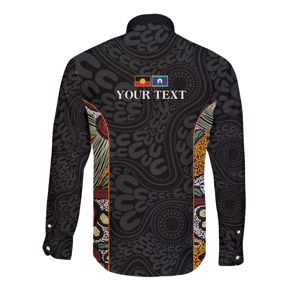 Personalised NAIDOC Deadly 50 Years Long Sleeve Button Shirt Minimalist Aboriginal Art