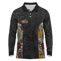 Personalised NAIDOC Deadly 50 Years Long Sleeve Polo Shirt Minimalist Aboriginal Art