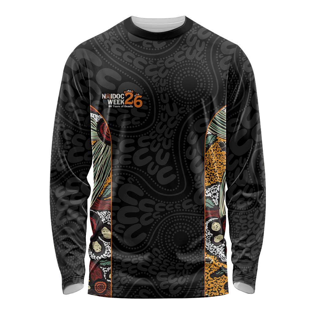 Personalised NAIDOC Deadly 50 Years Long Sleeve Shirt Minimalist Aboriginal Art