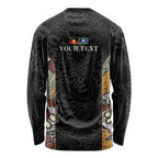 Personalised NAIDOC Deadly 50 Years Long Sleeve Shirt Minimalist Aboriginal Art