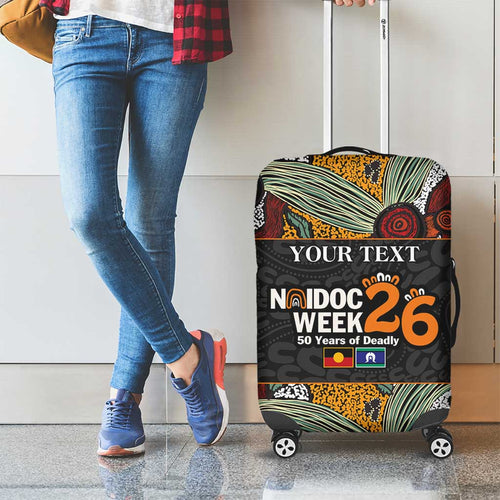 Personalised NAIDOC Deadly 50 Years Luggage Cover Minimalist Aboriginal Art