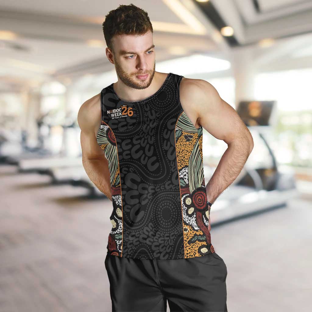 Personalised NAIDOC Deadly 50 Years Men Tank Top Minimalist Aboriginal Art