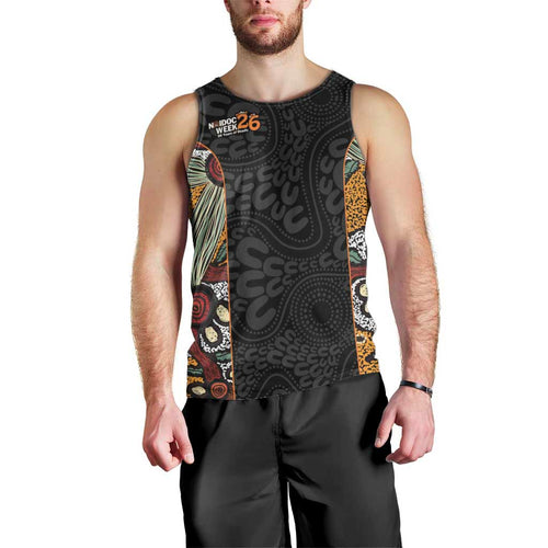 Personalised NAIDOC Deadly 50 Years Men Tank Top Minimalist Aboriginal Art