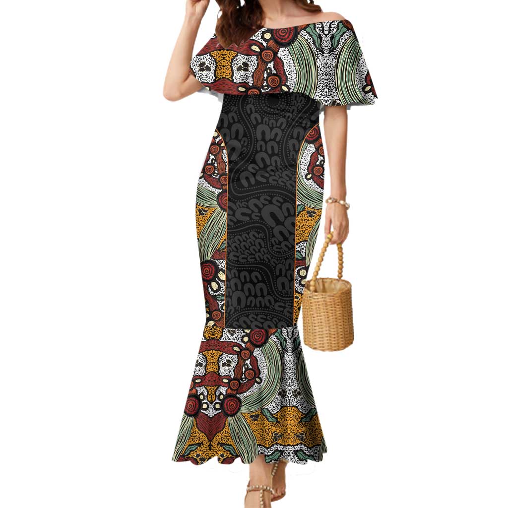 Personalised NAIDOC Deadly 50 Years Mermaid Dress Minimalist Aboriginal Art