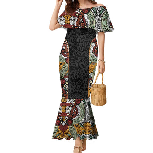 Personalised NAIDOC Deadly 50 Years Mermaid Dress Minimalist Aboriginal Art
