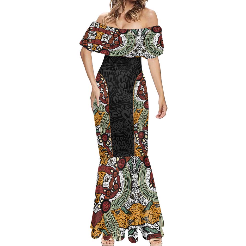 Personalised NAIDOC Deadly 50 Years Mermaid Dress Minimalist Aboriginal Art
