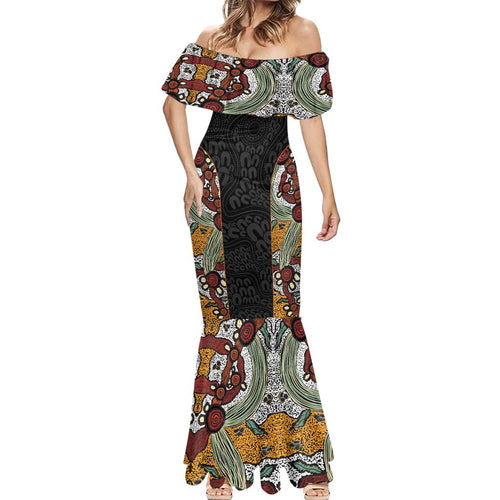 Personalised NAIDOC Deadly 50 Years Mermaid Dress Minimalist Aboriginal Art