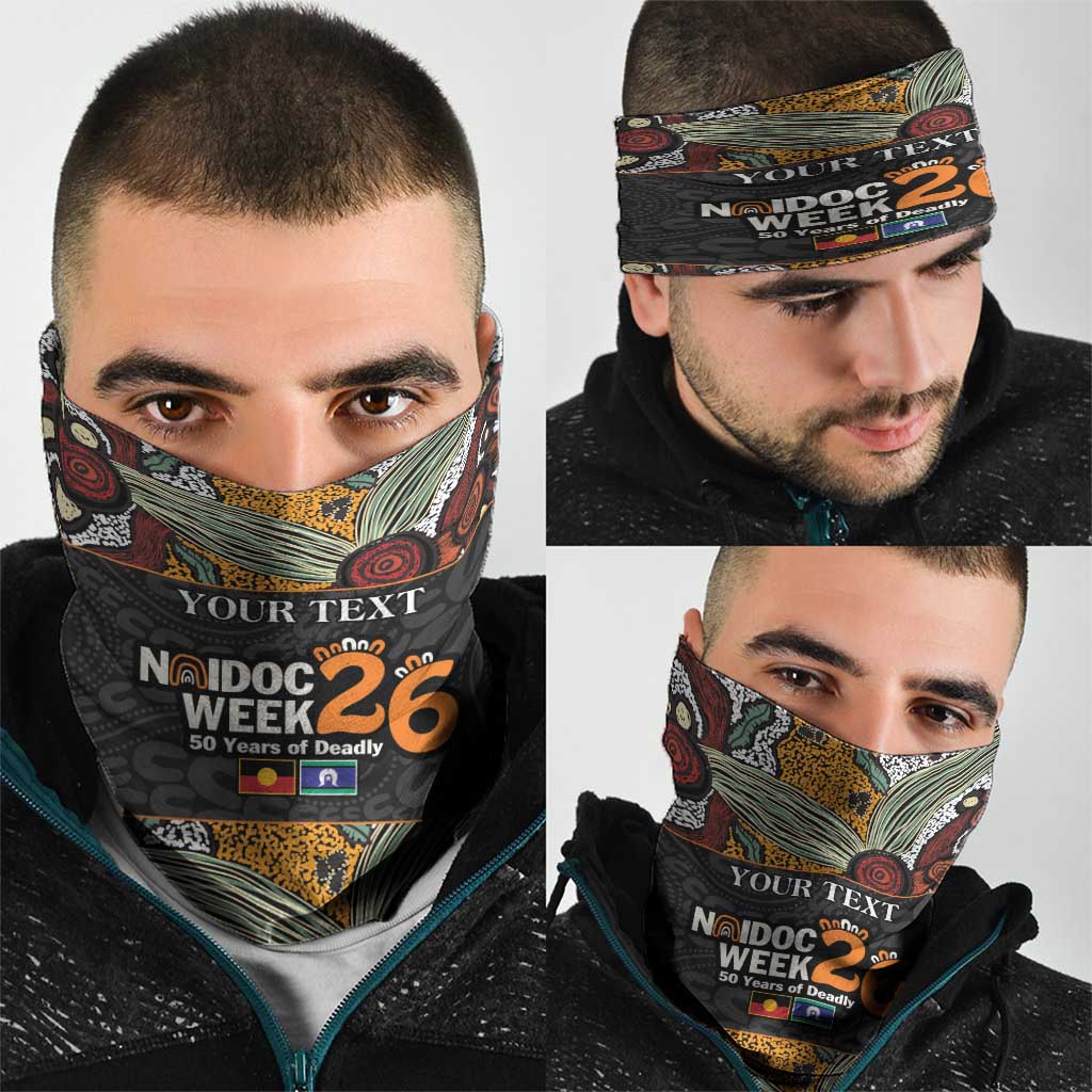 Personalised NAIDOC Deadly 50 Years Neck Gaiter Minimalist Aboriginal Art