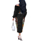 Personalised NAIDOC Deadly 50 Years Off The Shoulder Long Sleeve Dress Minimalist Aboriginal Art