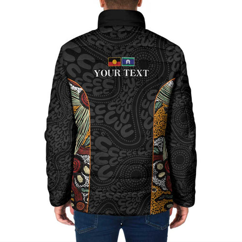 Personalised NAIDOC Deadly 50 Years Padded Jacket Minimalist Aboriginal Art