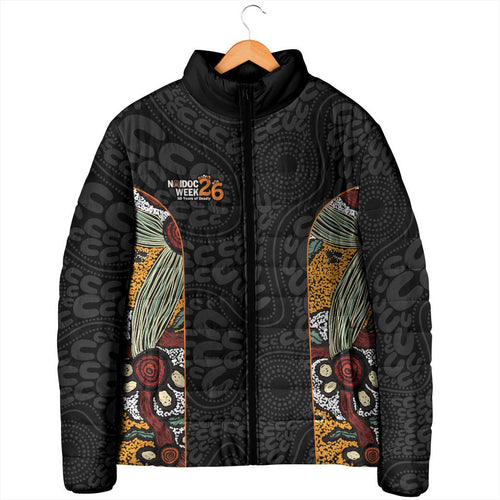 Personalised NAIDOC Deadly 50 Years Padded Jacket Minimalist Aboriginal Art