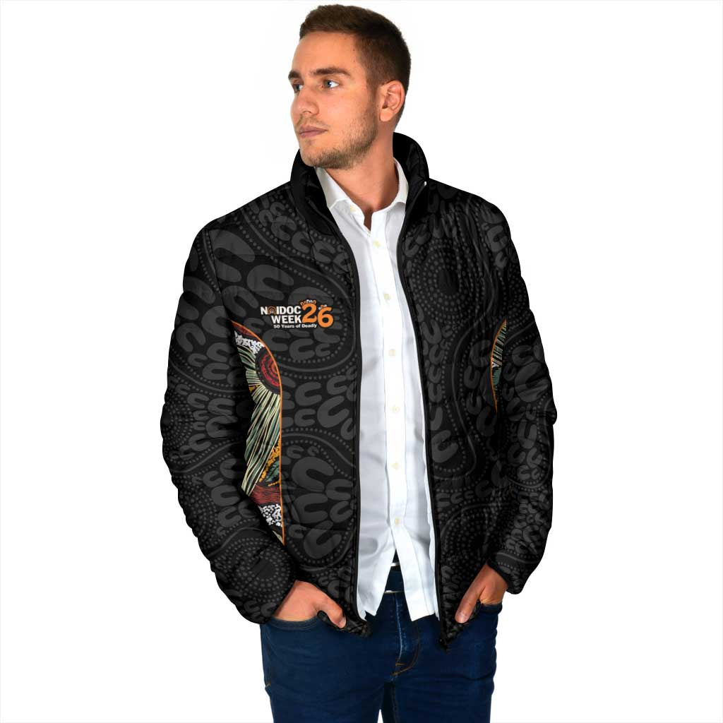 Personalised NAIDOC Deadly 50 Years Padded Jacket Minimalist Aboriginal Art