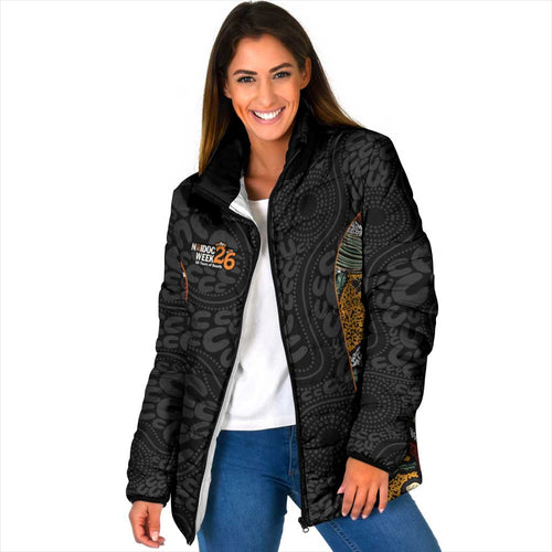 Personalised NAIDOC Deadly 50 Years Padded Jacket Minimalist Aboriginal Art