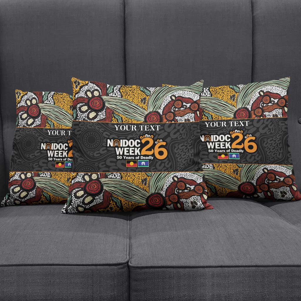 Personalised NAIDOC Deadly 50 Years Pillow Cover Minimalist Aboriginal Art
