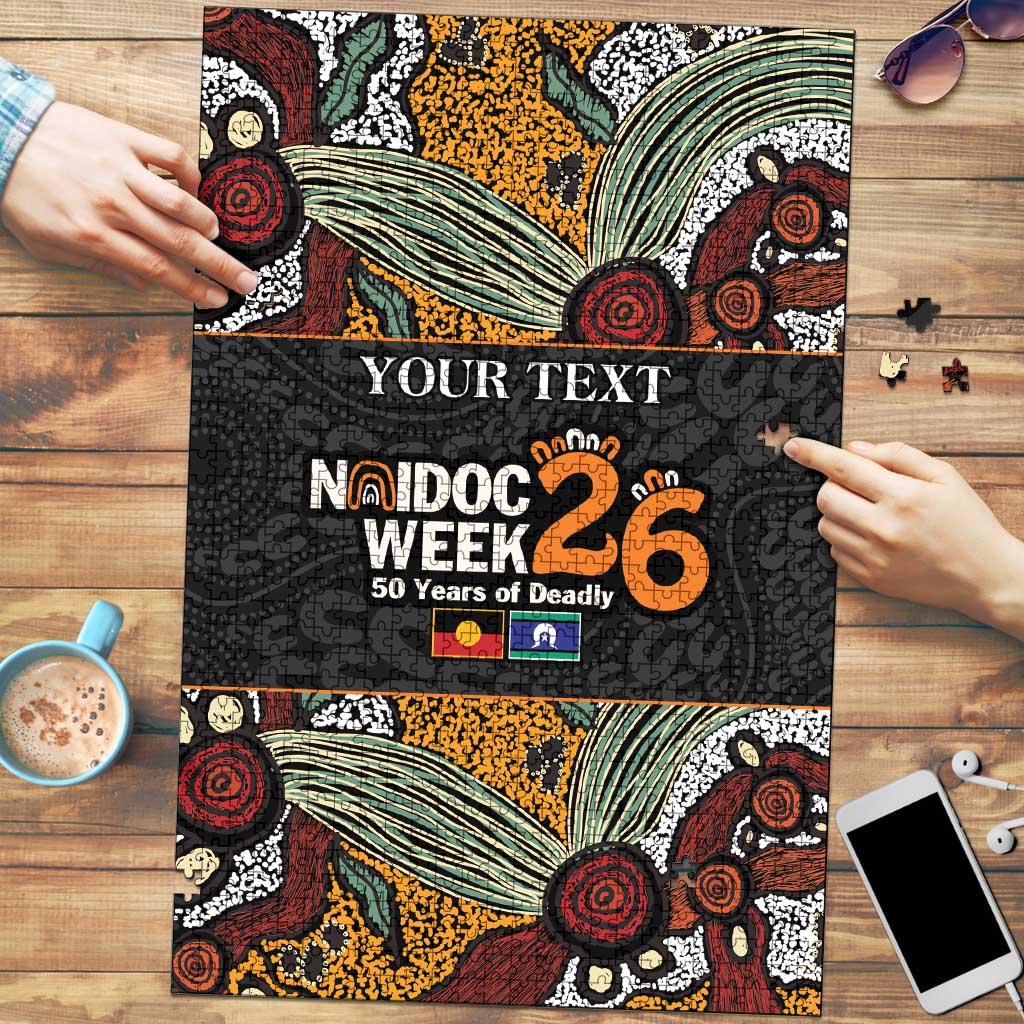 Personalised NAIDOC Deadly 50 Years Puzzle Minimalist Aboriginal Art